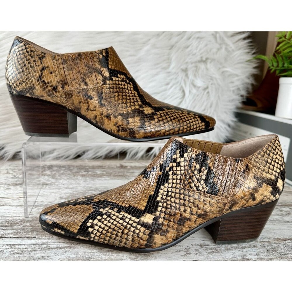 J.CREW Piper Ankle Boots Women’s 8.5 Snake Embossed Italian‎ Leather Block Heel - Picture 11 of 11